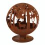 Fireball - fire bowl moose motif, lasered, in rust optics with base