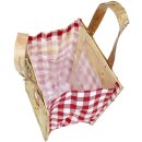Natural plant bag checkered heart with romantic red checkered textile decoration