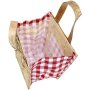Natural plant bag checkered heart with romantic red checkered textile decoration