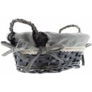 Filling basket "Anthracite" made of willow, with fabric inlay