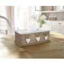 Tissue box White Heart in country style