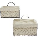 Metal wall basket in set of 2 in trendy rust look