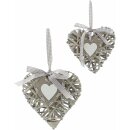 Decorative hanger "Willow heart", set of 2