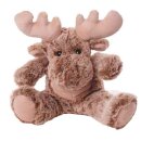 Cuddly toy moose, sitting, gray / beige, 20 cm