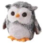 Cuddly toy owl Olbi, gray / white, about 25 cm