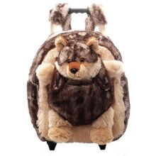 3in1 Kindertrolley, Rucksack, Schmusetier, Wolf Lupus, braun/beige