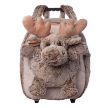 3in1 Kindertrolley, Rucksack, Schmusetier Elch, beige/meliert