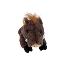 Kuscheltier Wildschwein Willi, braun, liegend, 25 cm, Schmusetier