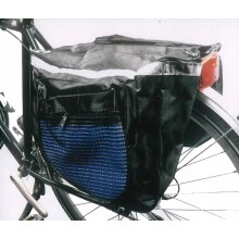 DUNLOP Doppel Satteltasche Fahrradtasche Gepäckträger Wetterfeste Tasche Fahrrad Einkaufstasche Blau-Schwarz