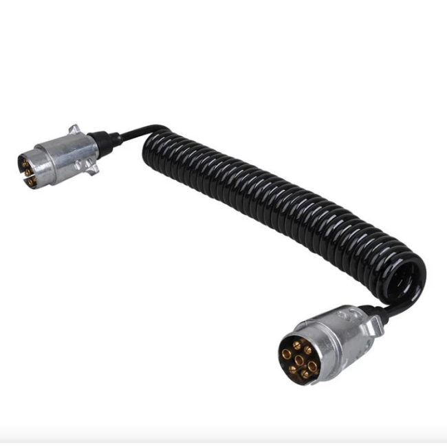 Spiral cable 4.5M trailer cable 2x plug connecting cable 7 pole spiral cable trailer cable for brake light, tail light and turn signal and tail light