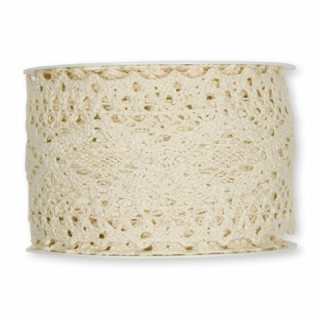 Crochet lace cream cotton width: 60 mm length: 5 meters color