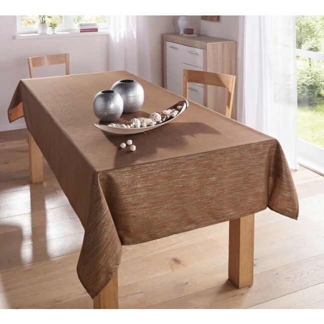 Tischdecke Shiny Brown, groß 140 x 240 cm