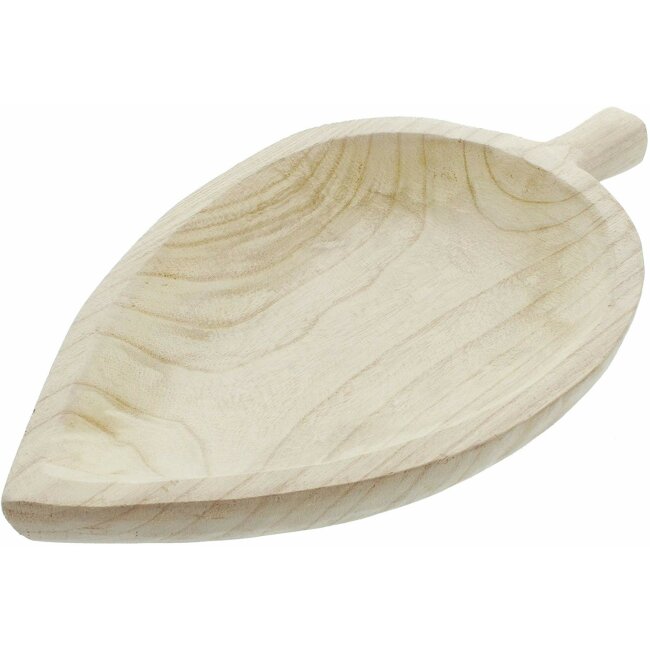 Schale Wood in Blattform aus Paulownia-Holz