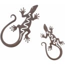 Metalen deco Gecko, set van 2