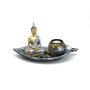 Buddha Set mit Teelichthalter, ca. 25 cm