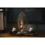 Bouddha Set avec 2 porte-bougies à chauffe-plat l=35cm