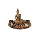 Set de bouddha pour bougie à chauffe-plat or