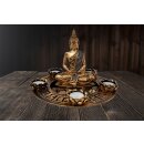 Buddha-Set für Teelichter in Gold, ca. 20 x 27 cm