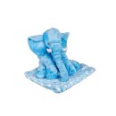 Elefant blau b=45cm h=40cm mit Decke 80*100cm