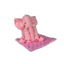 Elefant rosa b=45cm h=40cm mit Decke 80*100cm