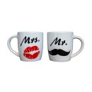 Set of cups Mr. & Mrs. h=9,3cm d=8,5cm (set price)
