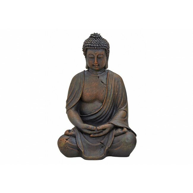 Buddha Figur sitzend 30cm in Braun