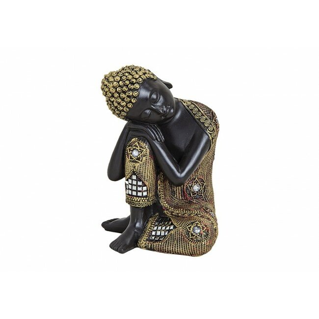 Zwart met gouden Boeddha figuur 17cm