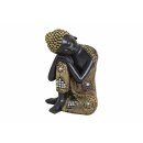 Schwarz-goldfarbene Buddha-Figur 17cm