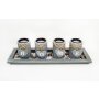 Tealight holder set HOME with plate, approx. 38 x 13 cm