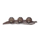 Tealight holder set with plate brown l=51cm