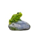 Willkommen-Stein mit Frosch, ca. 18 cm