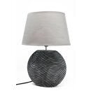 Lampe à laspect ondulé et abat-jour gris,...