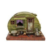 Campingvogn med sollys, ca. 15 x 14 cm