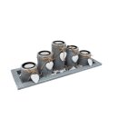 Teelichthalter-Set, ca. 38 x 13 cm mit fünf Teelichthaltern in romantischem Design
