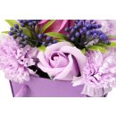 Seifenblumen Boquet Blumenstrauß Lavendel Rosen und Nelken