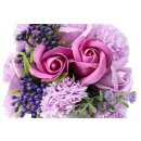 Seifenblumen Boquet Blumenstrauß Lavendel Rosen und Nelken