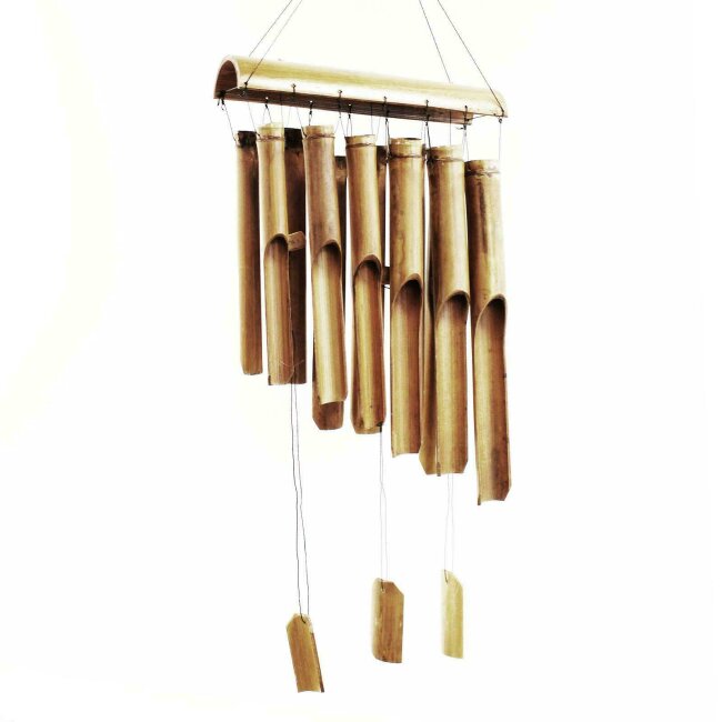 Bamboo wind chime with 12 tubes