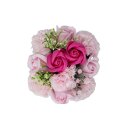 Seifenblumen Boquet Blumenstrauß Lavendel Rosen und Nelken Pink