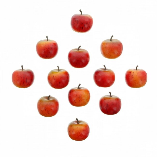 Decoratieve plastic appels, set van 12, rood Ø 5 cm