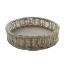 Tray basket, round solid willow 30 x 7 cm