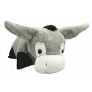 2in1 cuddle pillow and cuddly toy donkey, gray