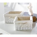 Panier de remplissage blanc, lot de 2 en osier