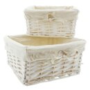 White filling basket set of 2 made of willow