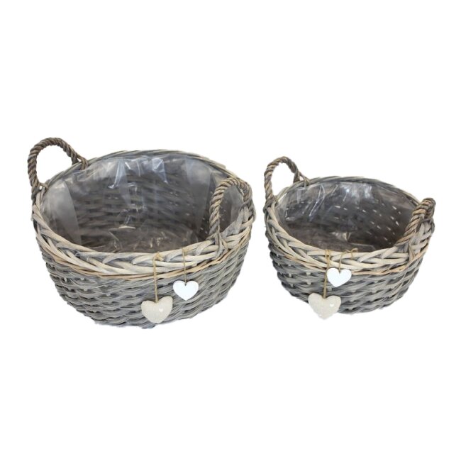 Plant basket "Hearts", set of 2