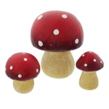 Beautiful toadstools in set of 3, about 17 and 9 cm