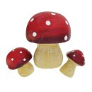 Beautiful toadstools in set of 3, about 17 and 9 cm