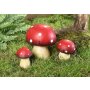 Beautiful toadstools in set of 3, about 17 and 9 cm