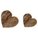 Rustic decoration "Heart" I in set of 2 I teak...