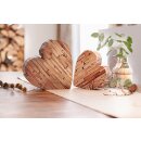 Rustic decoration "Heart" I in set of 2 I teak...