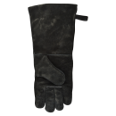 Leather barbecue glove with hanging loop